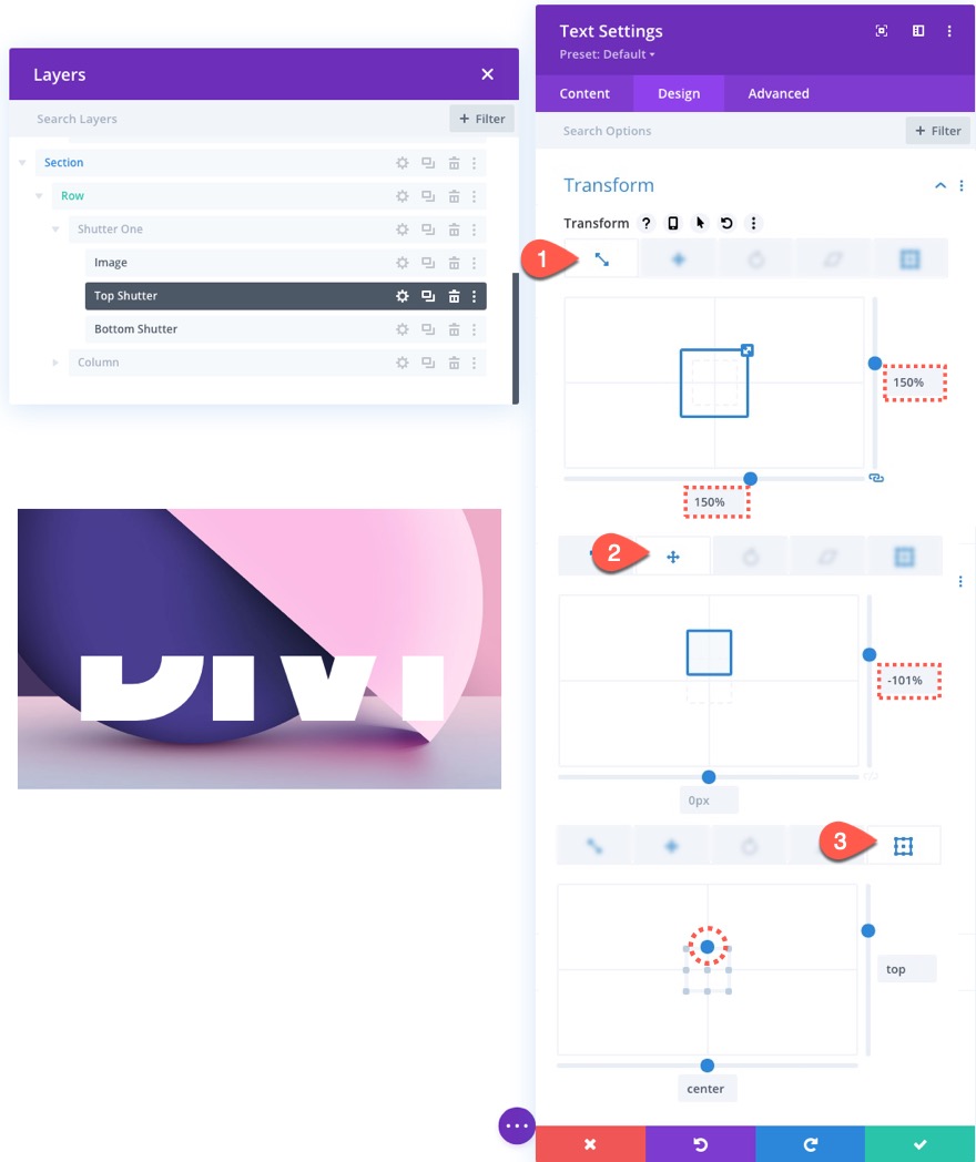 Bildüberlagerung mit Split-Text-Shutter-Animation und Mischmodi