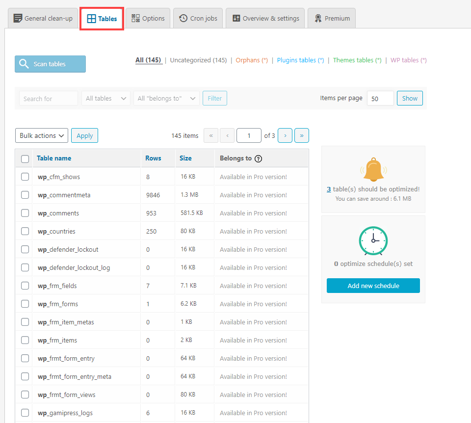 un database più pulito