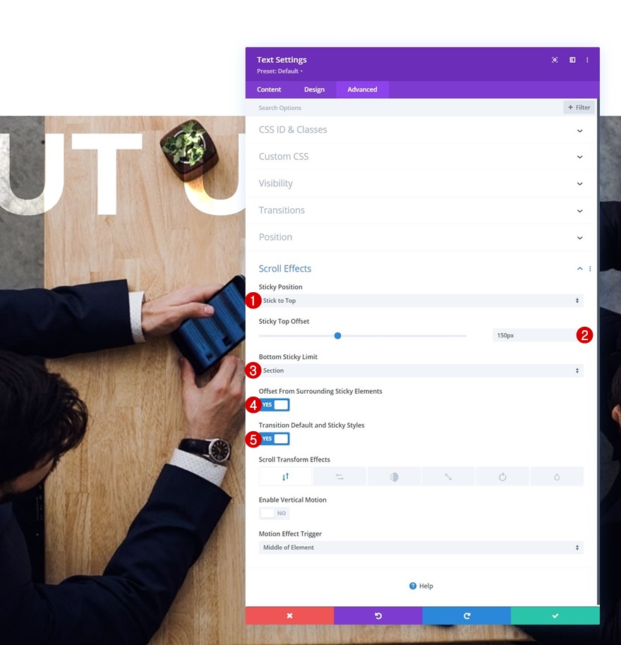 transizioni di copia parallasse