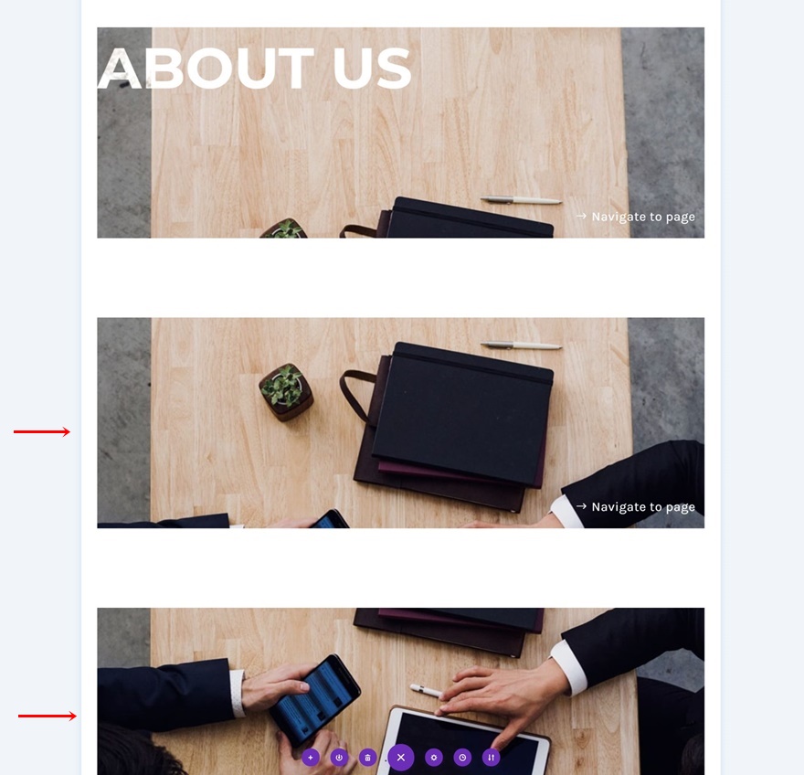 transizioni di copia parallasse