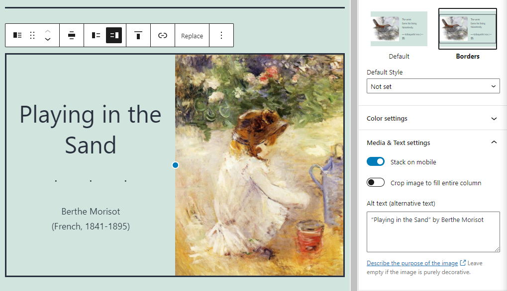 Configurarea unui model folosind Block Editor