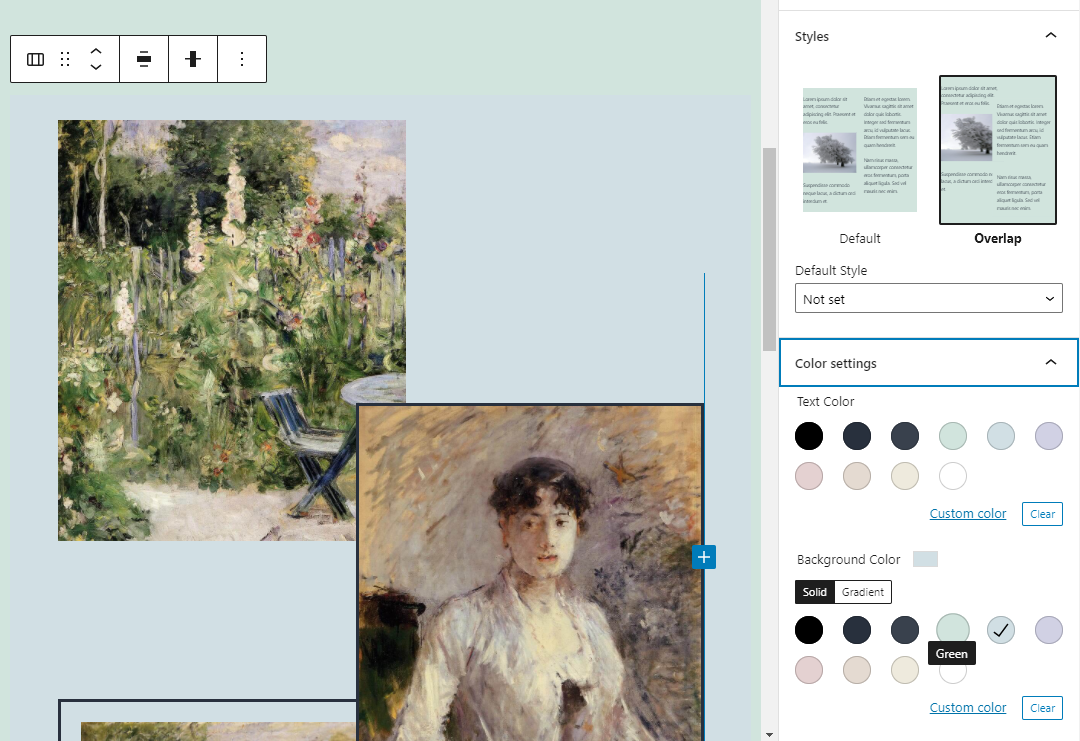 Schimbarea culorii de fundal a unui bloc