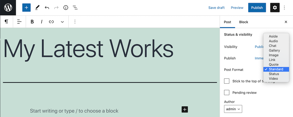 Opțiunile de dispunere a posturilor Twenty Twenty-One.