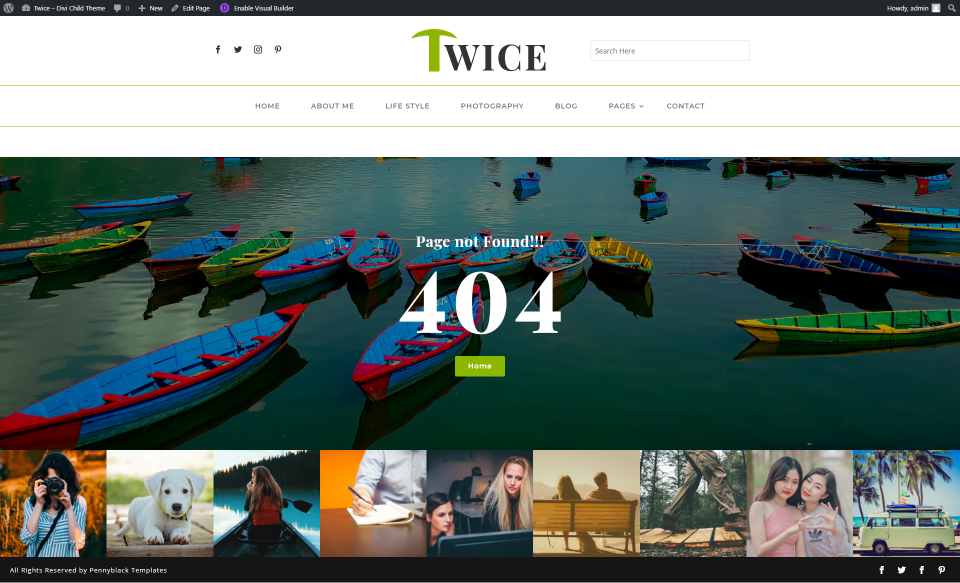 Twice Divi Çocuk Teması 404 Sayfa