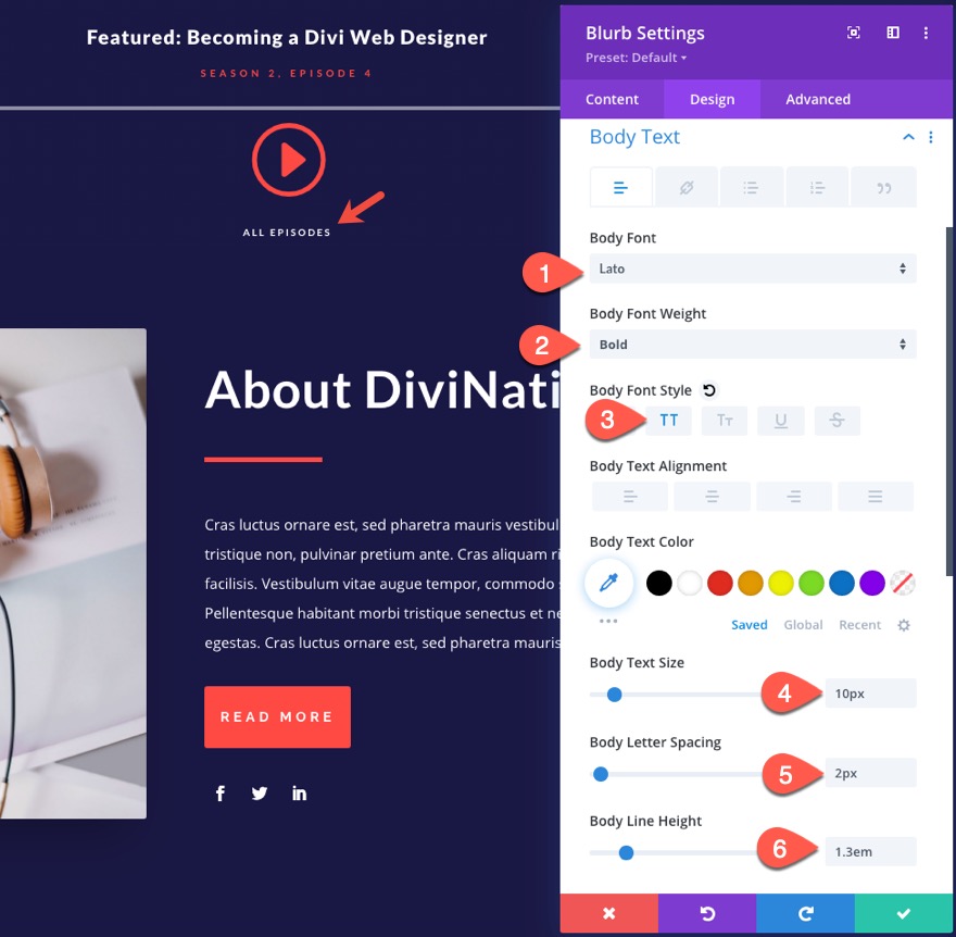 divi 粘性音頻內容欄