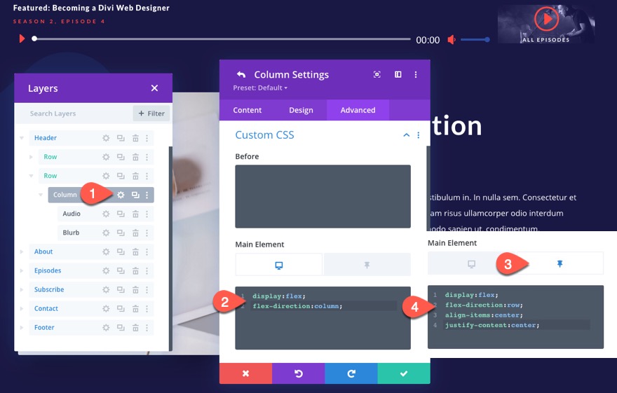 divi 粘性音頻內容欄