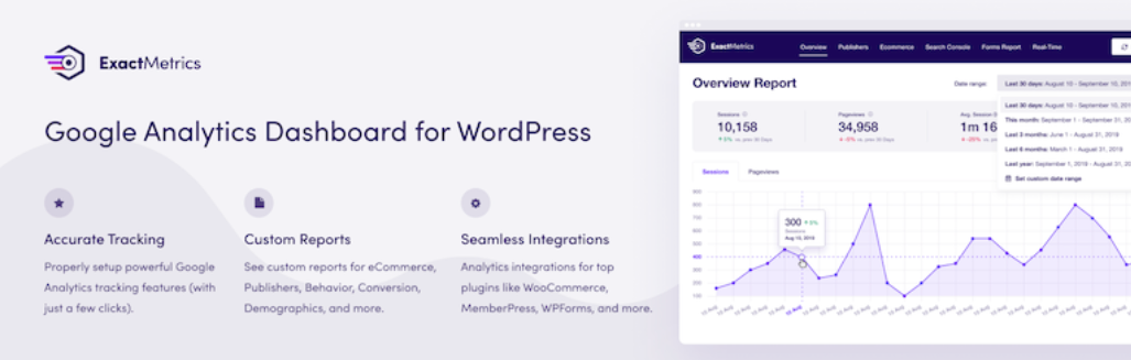 البرنامج المساعد ExactMetrics WordPress.
