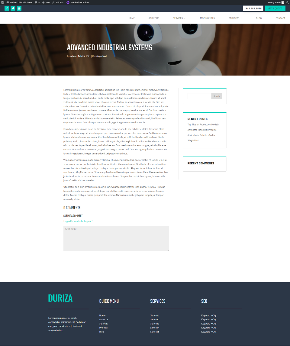 Posting Single Tema Anak Duriza Divi