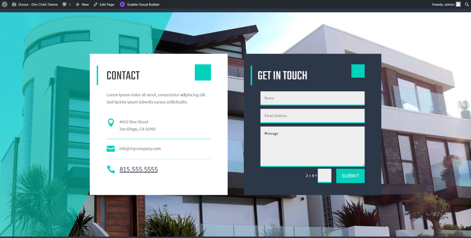 Bagian Kontak Halaman Beranda Duriza