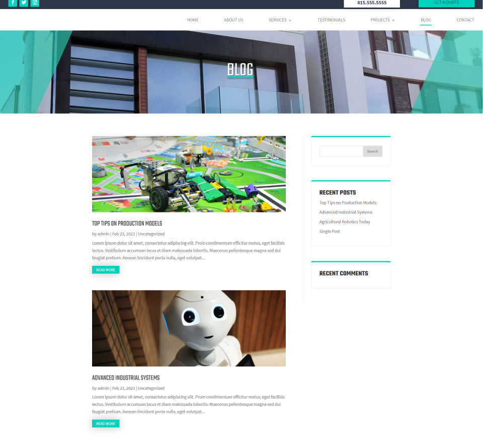 Halaman Blog Tema Anak Duriza Divi