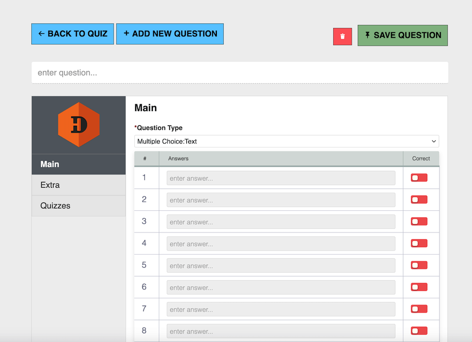 在 HD Quiz 插件中添加问题。