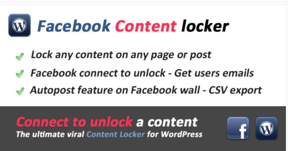 المكون الإضافي لـ Facebook Content Locker
