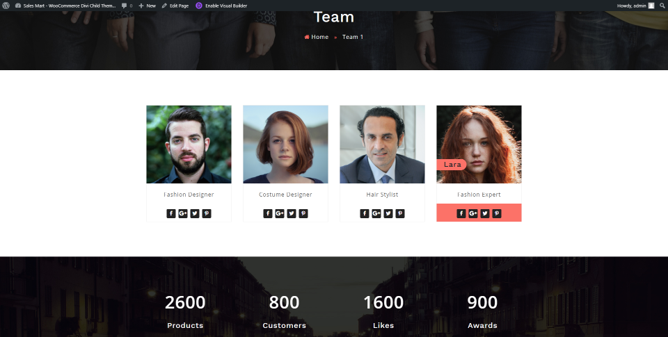 Pagine del team di vendita Mart