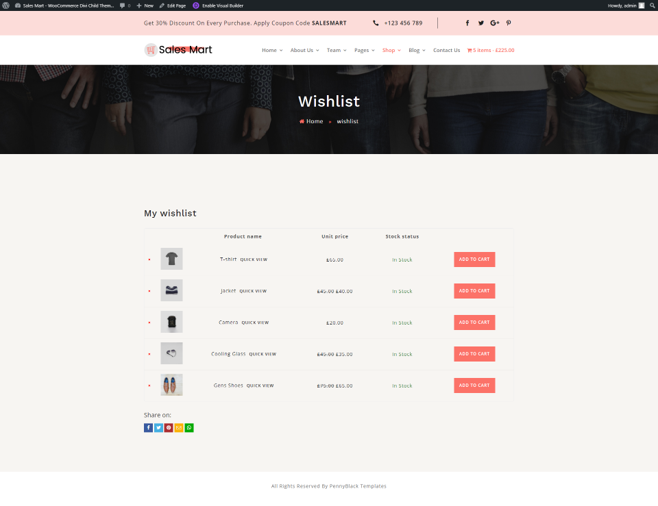 Lista dei desideri del mercato delle vendite
