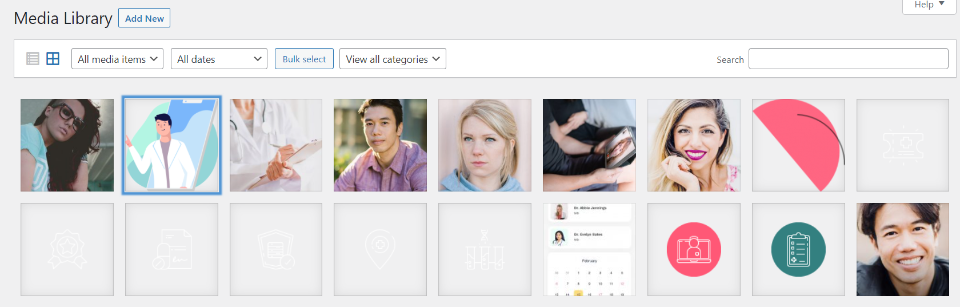 فئات مكتبة الوسائط