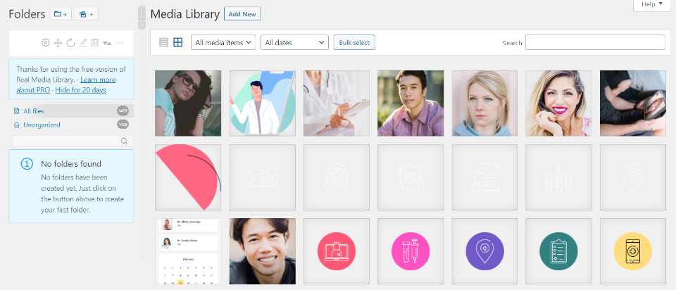 مكتبة الوسائط الحقيقية لـ WordPress