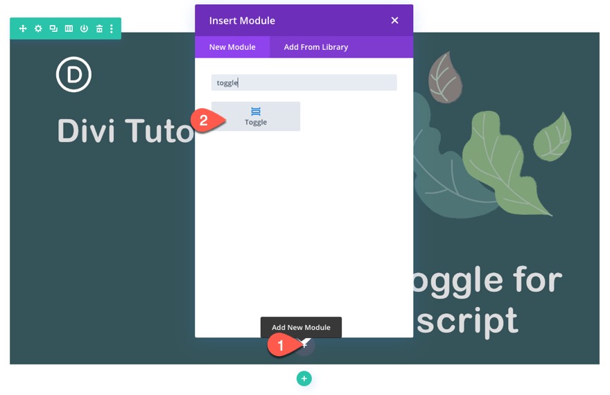toggle transkrip video divi