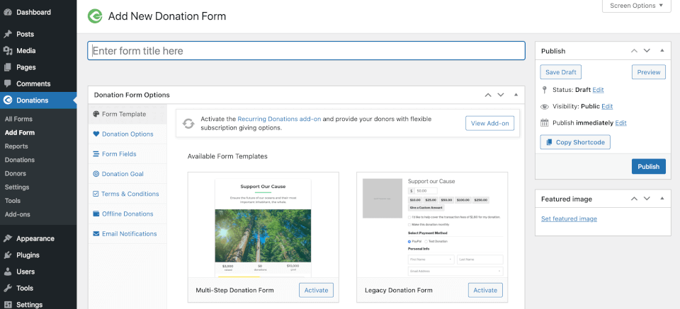 Plugin GiveWP WordPress untuk pengaturan nirlaba.