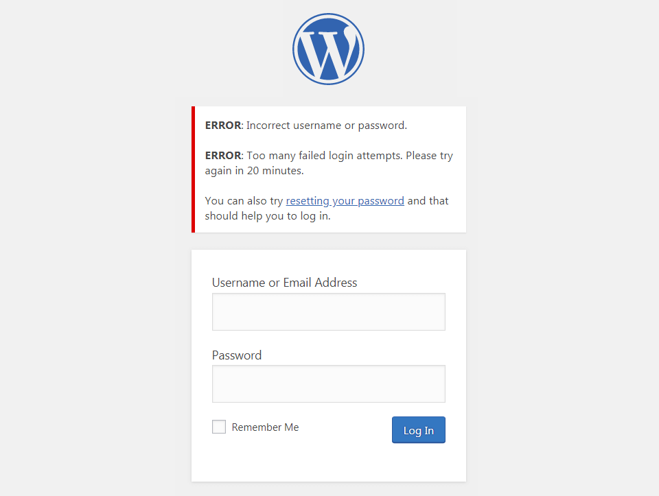 Upaya login gagal.