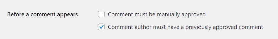 El comentario anterior aparece en la configuración de WordPress.