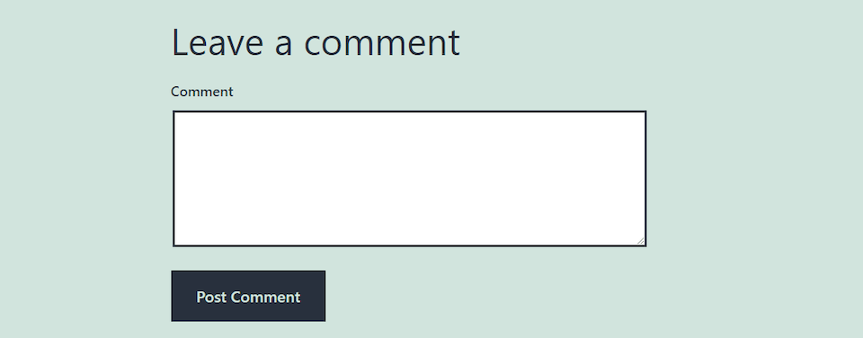 La sección de comentarios del tema Twenty Twenty-One.