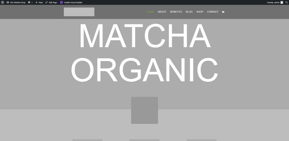 Strony tematyczne Divi Matcha Shop