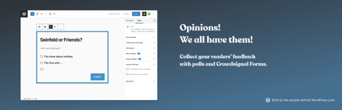 Le plugin CrowdSignal Forms