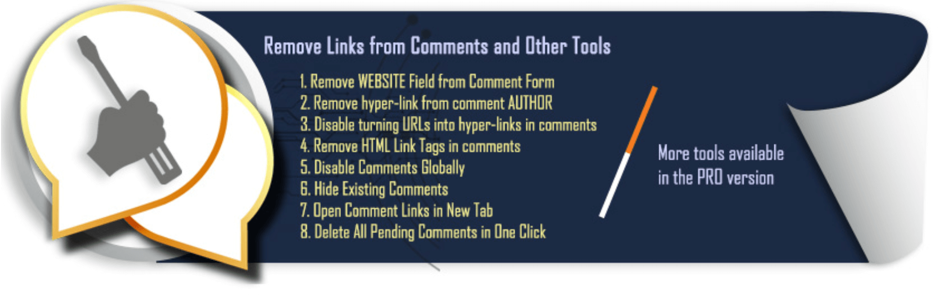 O plugin Comment Link Remove.