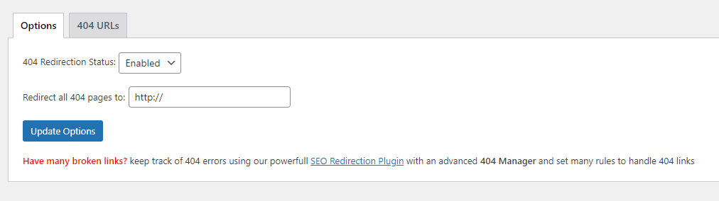 Configurando uma regra de redirecionamento para erros 404