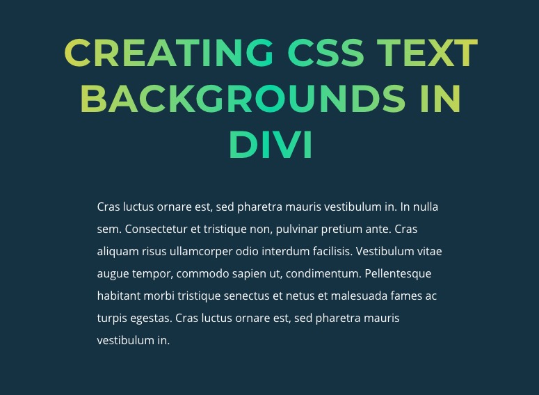 tła tekstowe css w divi