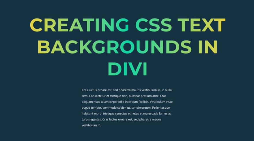 tła tekstowe css w divi