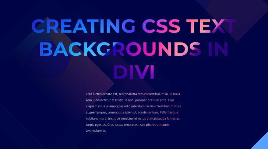 tła tekstowe css w divi