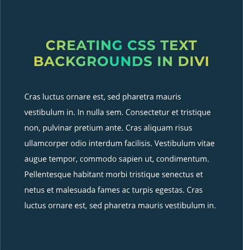 tła tekstowe css w divi