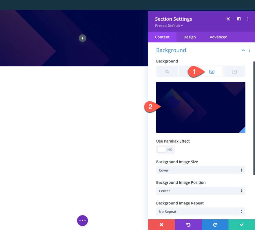tła tekstowe css w divi