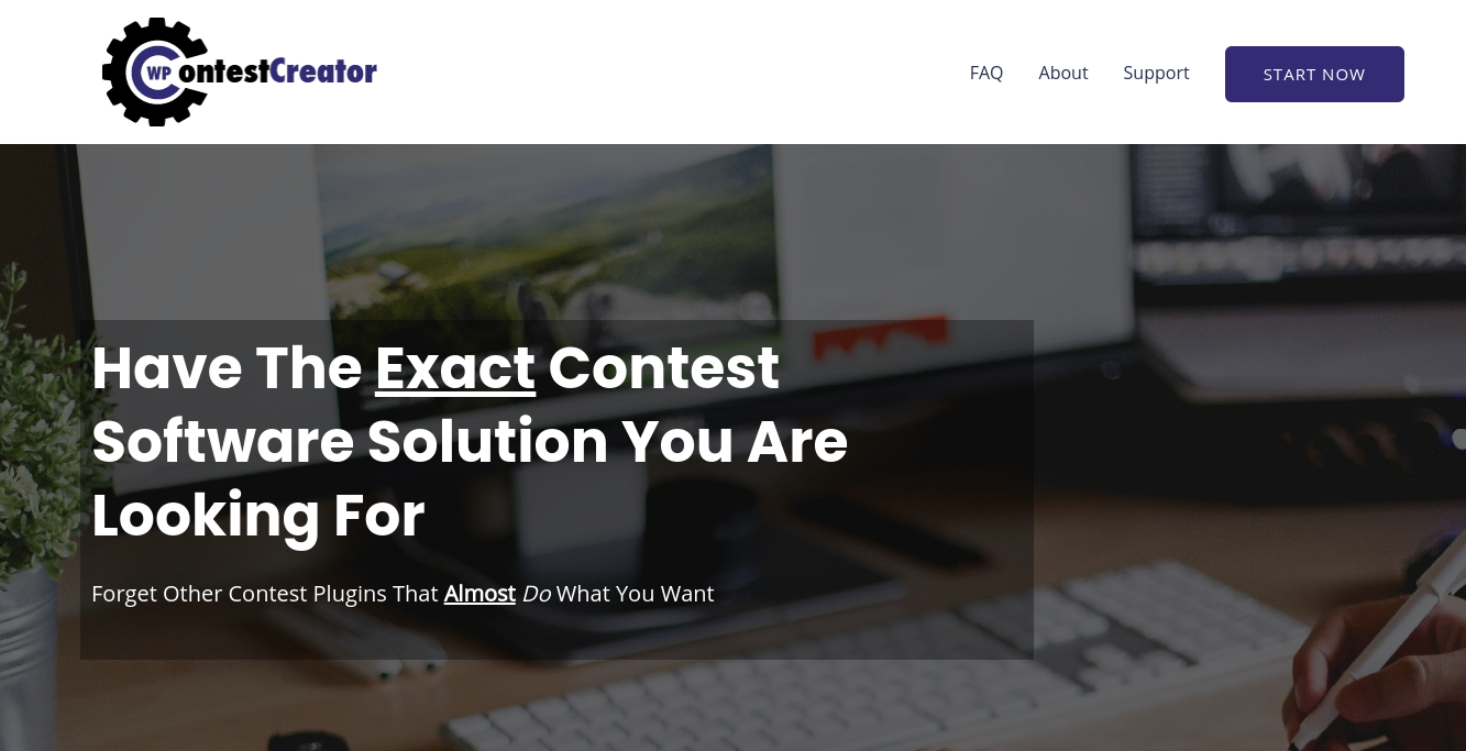 Le site Web du plugin WP Contest Creator.