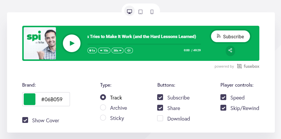 lecteur de podcast par fusebox fm
