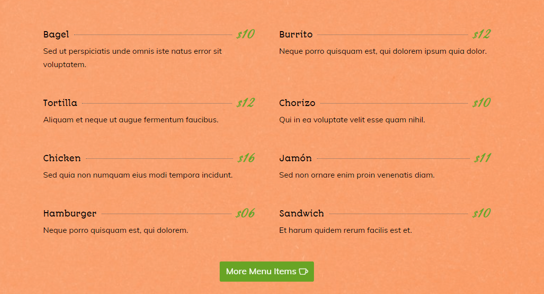 Le plugin Divi Restro Menu en action