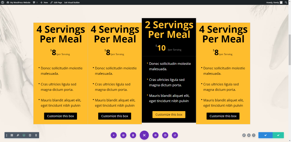 Divi 定价表模块