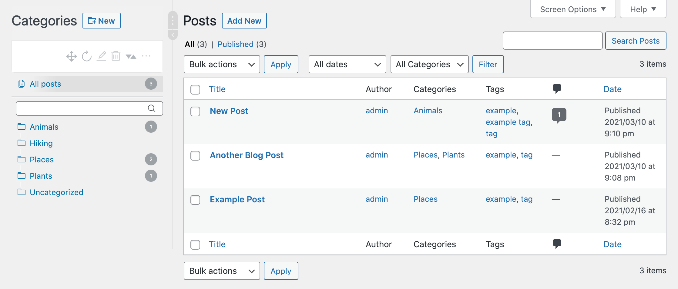 نظام ملفات WordPress Real Category Management.