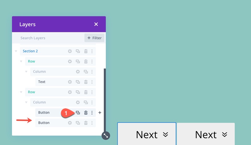liens de navigation de page collante vers les sections de divi