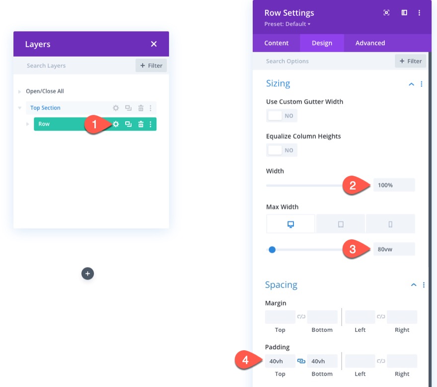 liens de navigation de page collante vers les sections de divi
