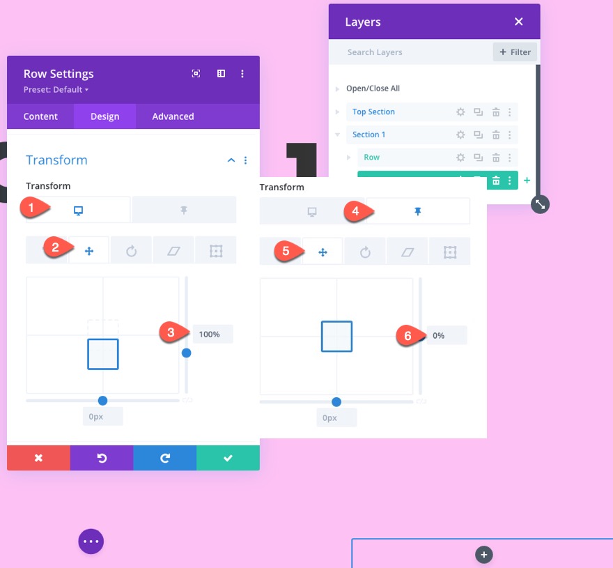 liens de navigation de page collante vers les sections de divi