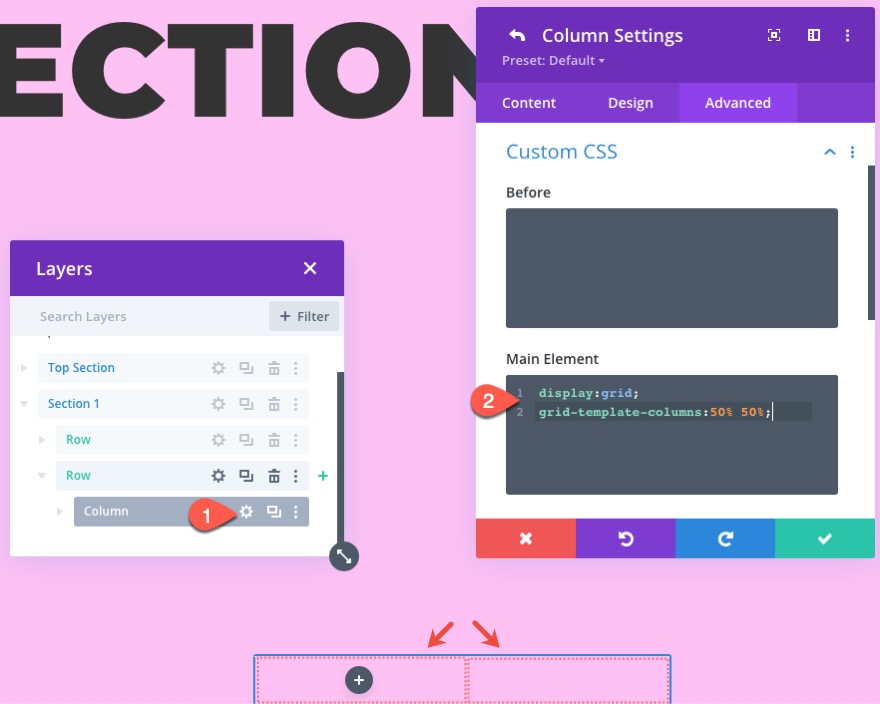 liens de navigation de page collante vers les sections de divi