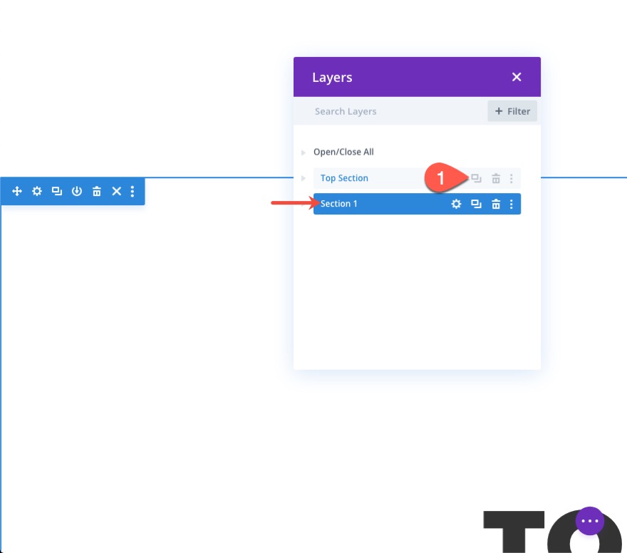 liens de navigation de page collante vers les sections de divi