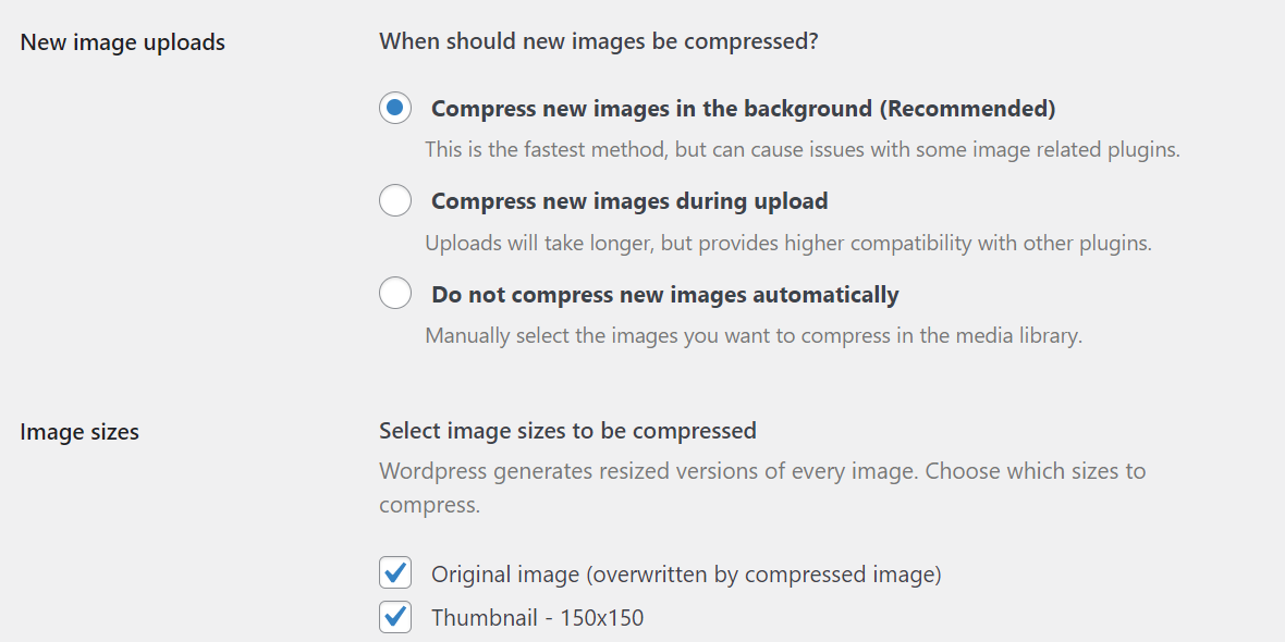 Selectarea tipului de optimizare a imaginii de utilizat