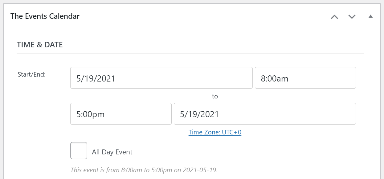 Agregar un nuevo evento usando el complemento Calendario de eventos