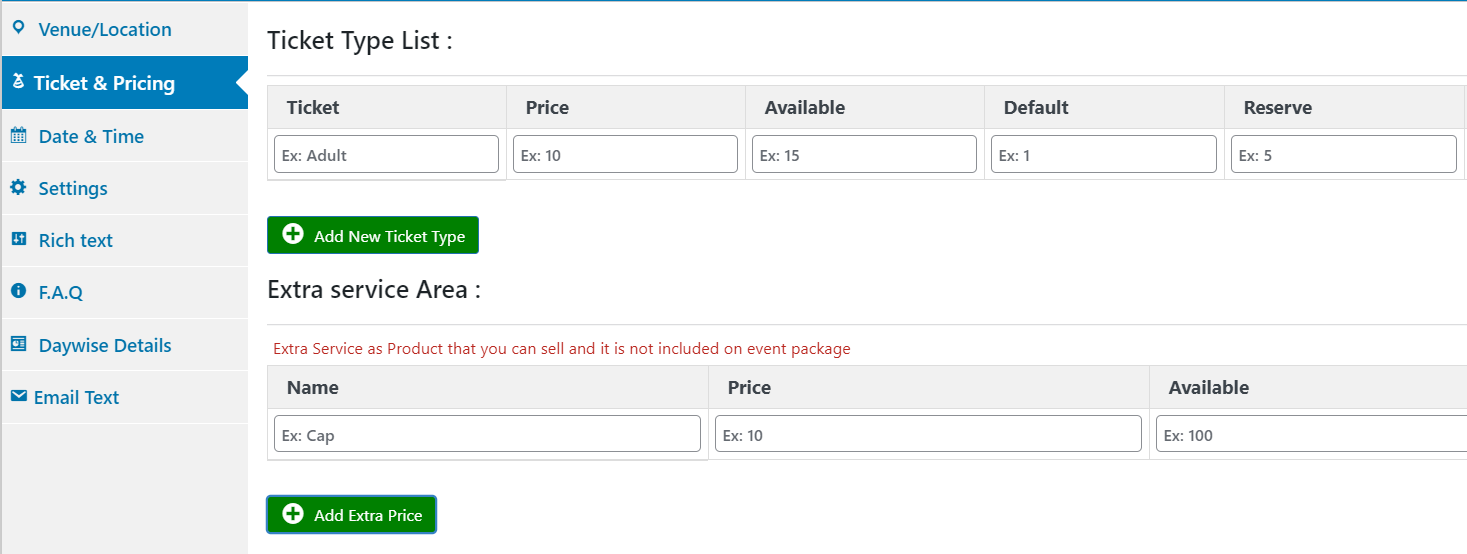 Configurar entradas para eventos para la venta