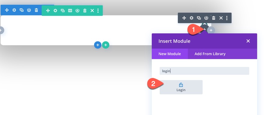 divi modulo di accesso popup con pulsanti di accesso/disconnessione