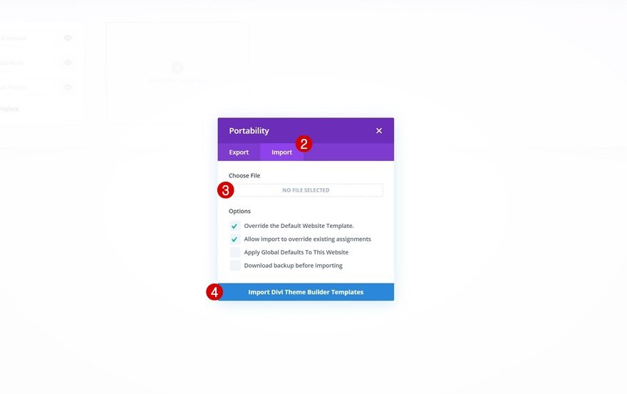 modello di intestazione e piè di pagina per il pacchetto di layout per conferenze virtuali di Divi