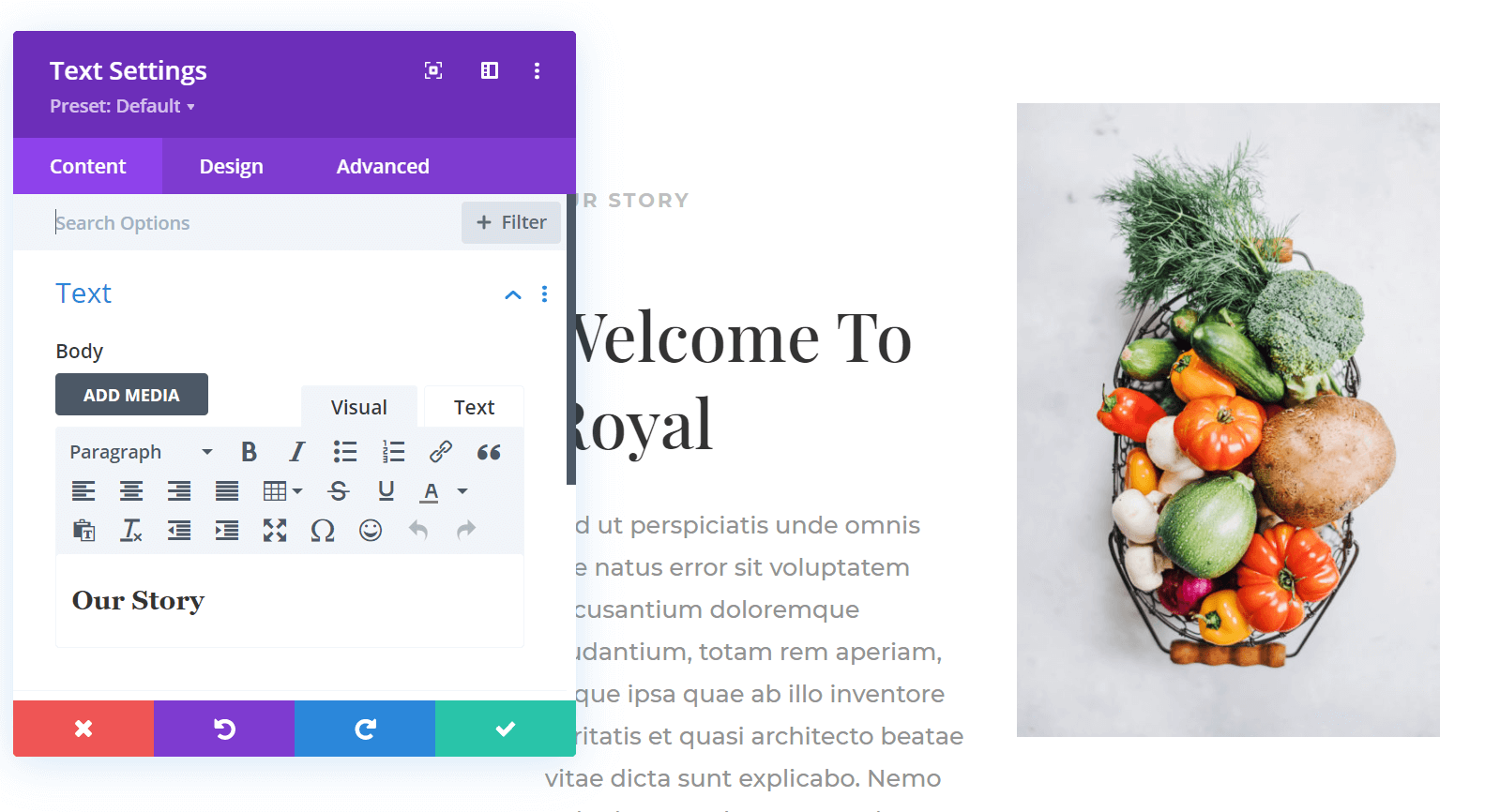 El Divi Builder en acción